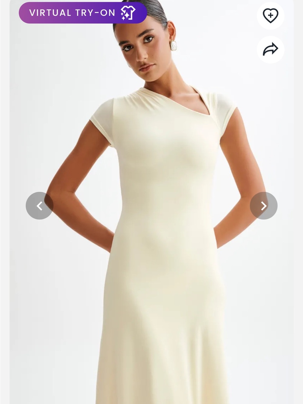 Meshki Cream One-Shoulder Asymmetric Dress